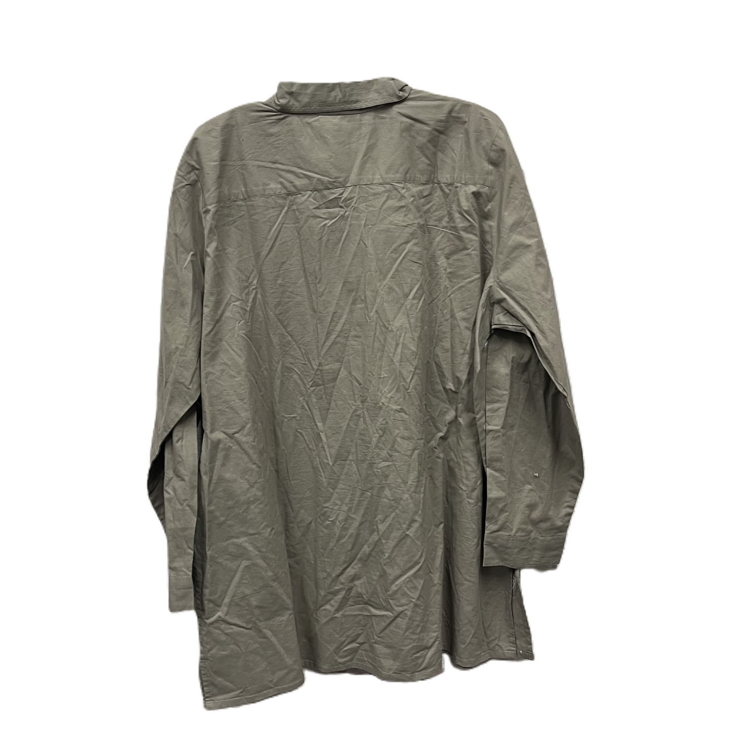 Top Long Sleeve By Serengeti In Grey, Size: 1x