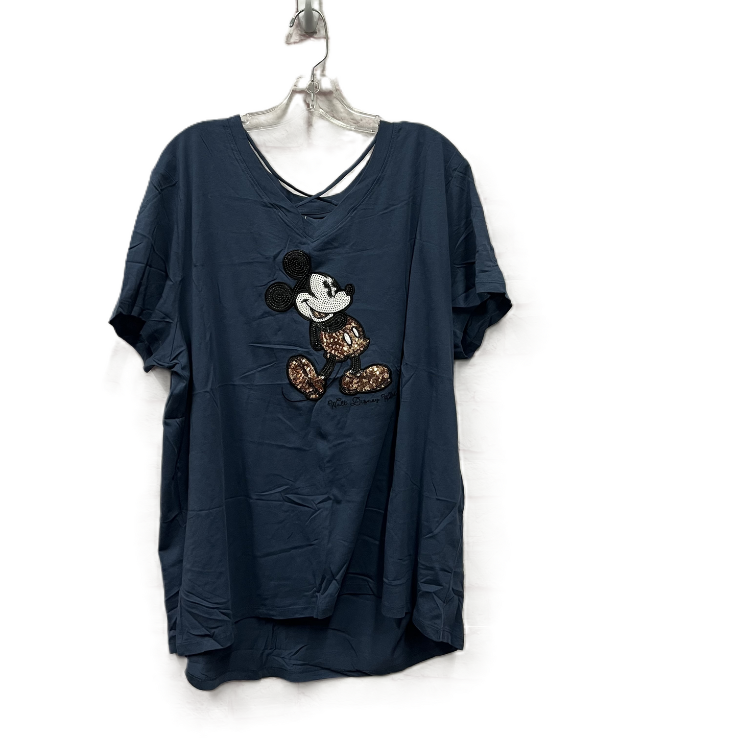 Top Short Sleeve Basic By Disney Store In Blue, Size: 2x