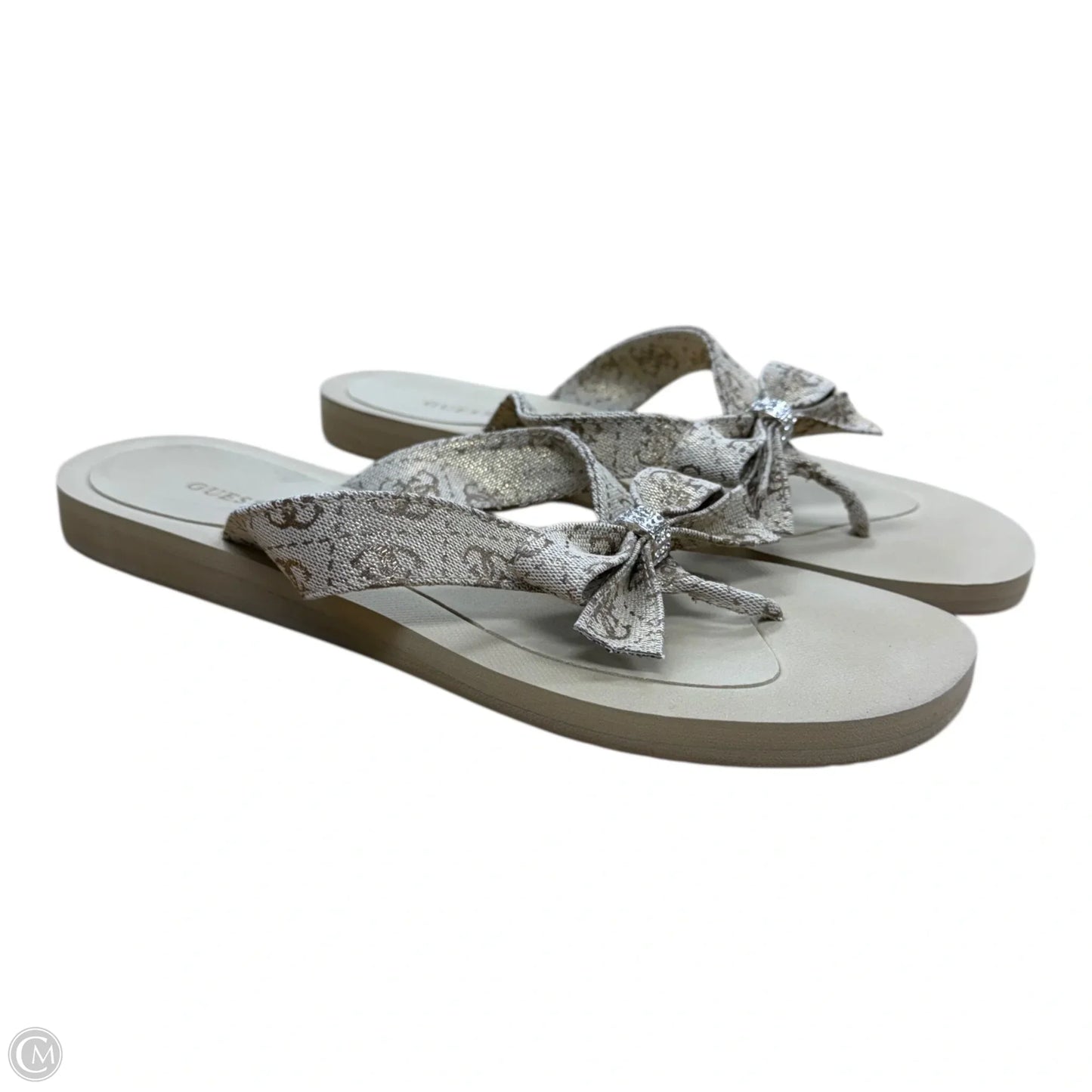 Sandals Flip Flops By Guess In Tan, Size: 10