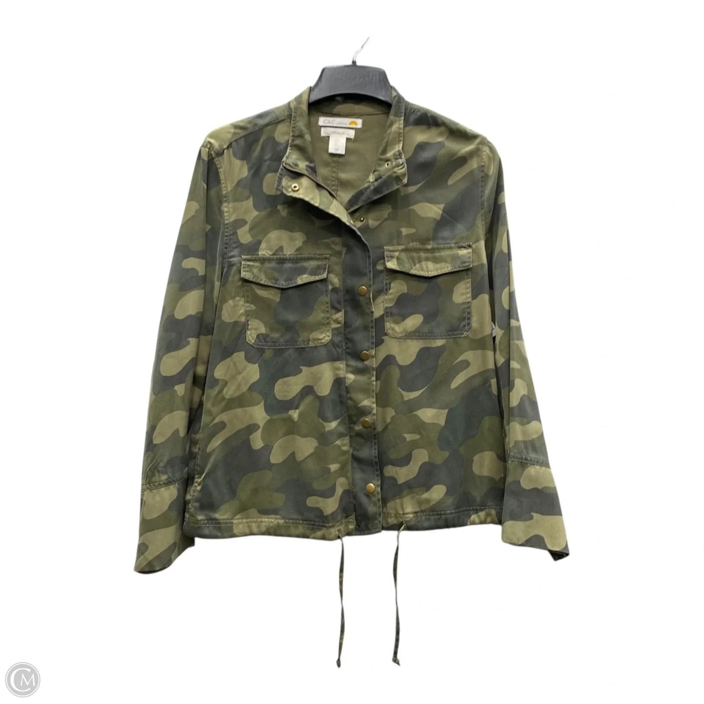 Jacket Denim By C And C In Camouflage Print, Size: L