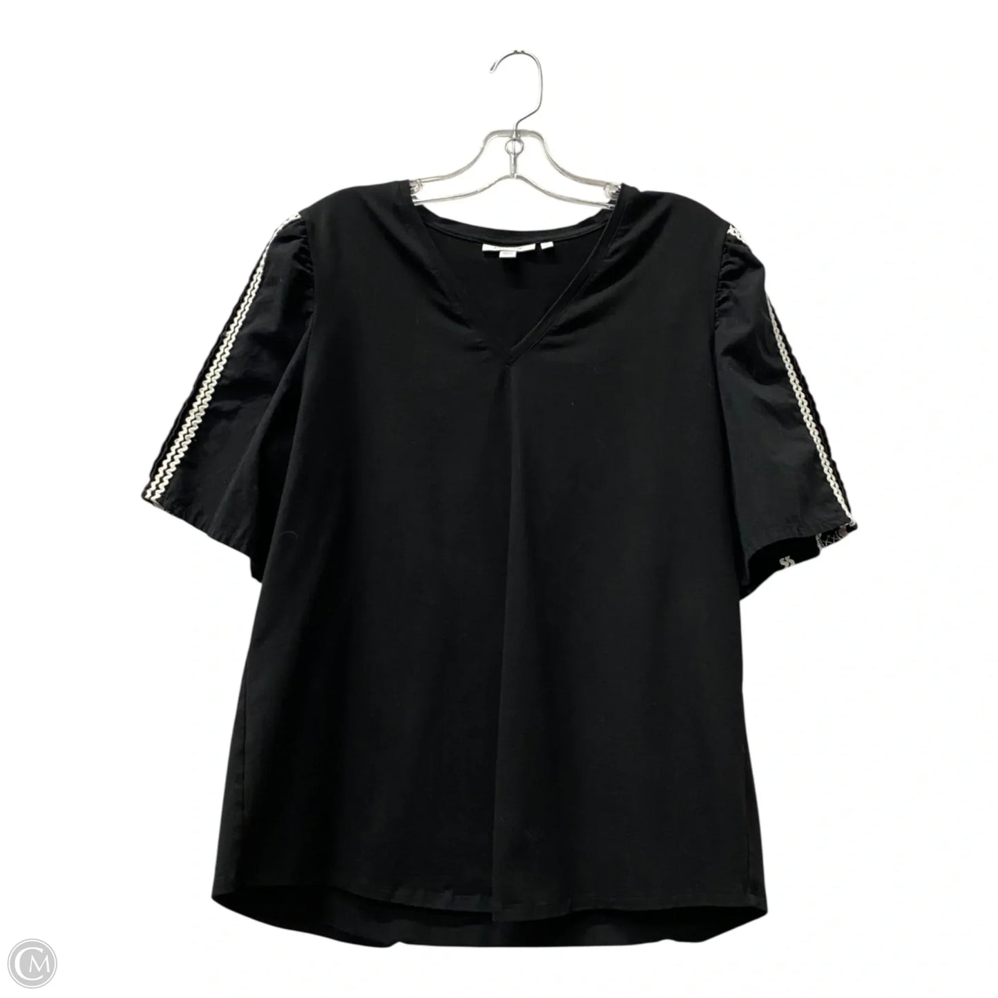 Top Short Sleeve By Chicos In Black, Size: L
