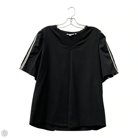 Top Short Sleeve By Chicos In Black, Size: L