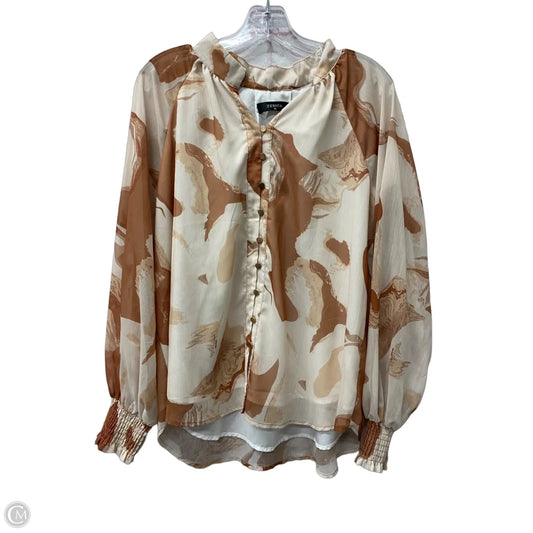 Top Long Sleeve By Zesica In Tan, Size: M