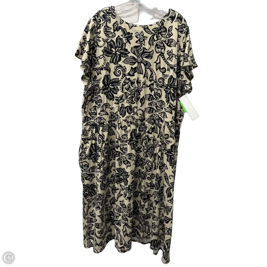 Dress Casual Midi By D&co. In Tan, Size: 3x