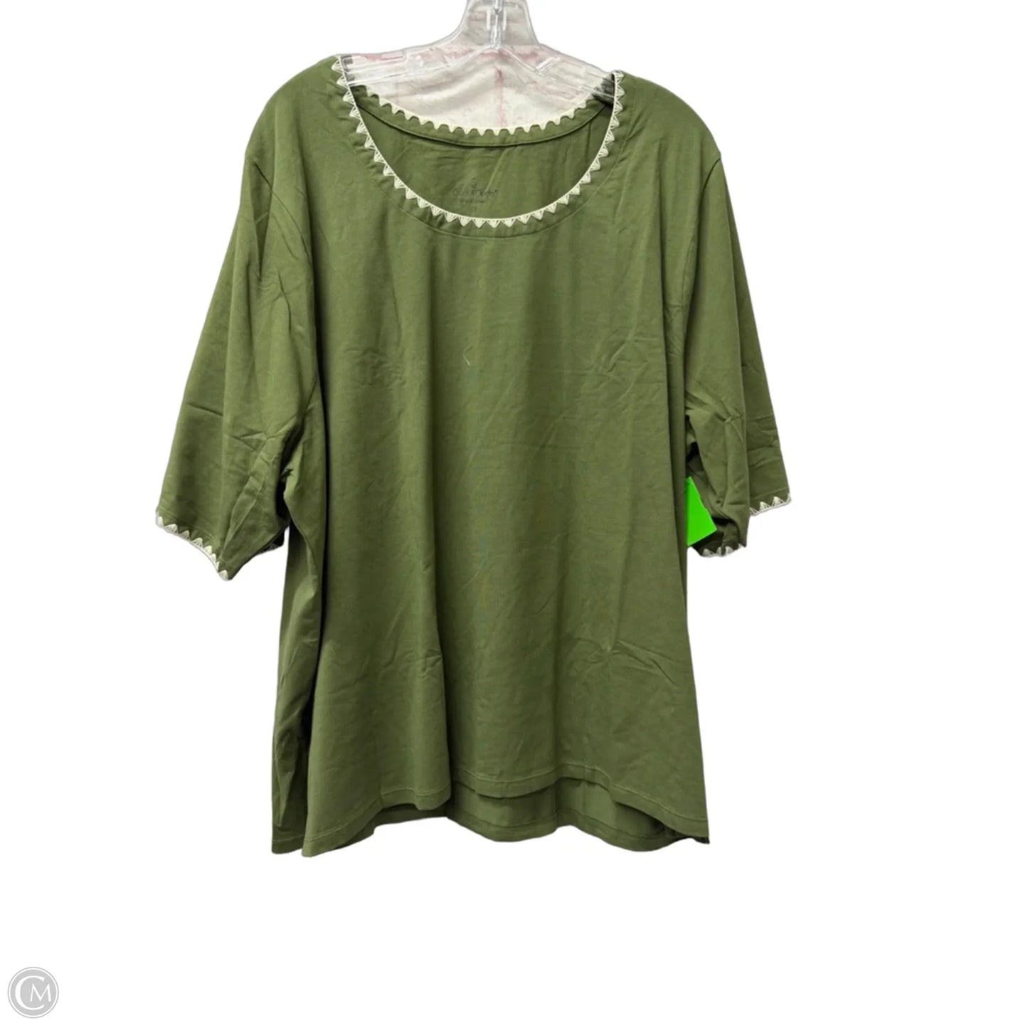 Top Short Sleeve By Cuddl Duds In Green, Size: 3x