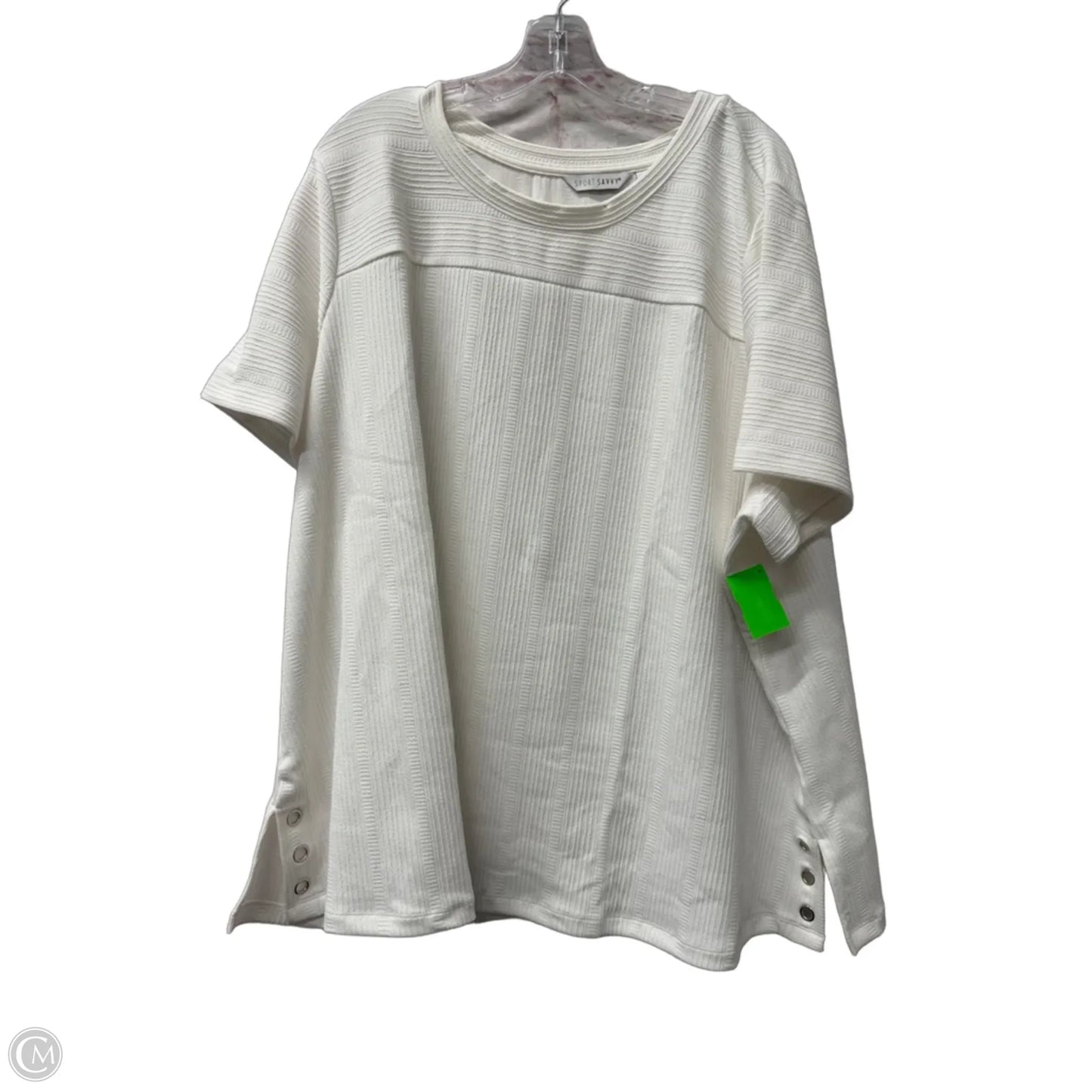 Top Short Sleeve By sport savvy In White, Size: 3x