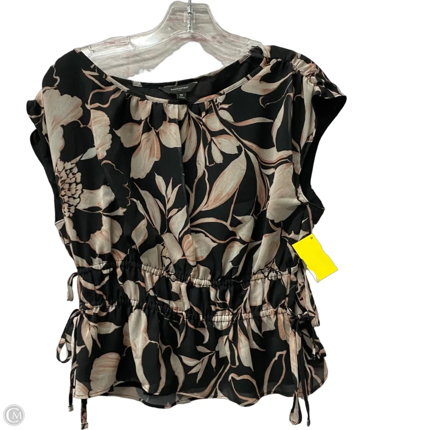 Top Short Sleeve By Banana Republic In Black, Size: M