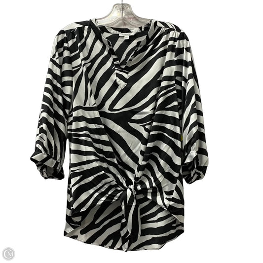 Top Long Sleeve By Chicos In Zebra Print, Size: S