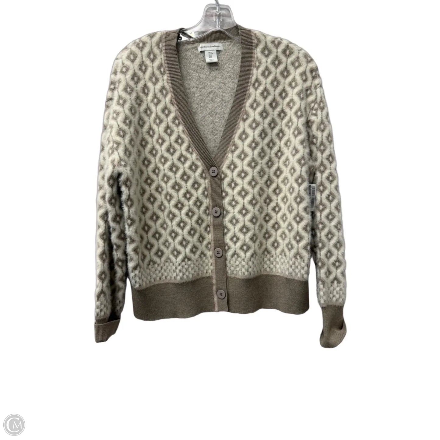 Sweater Cardigan By Cupcakes And Cashmere In Tan, Size: S