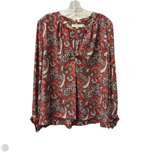Top Long Sleeve By Loft In Red, Size: L