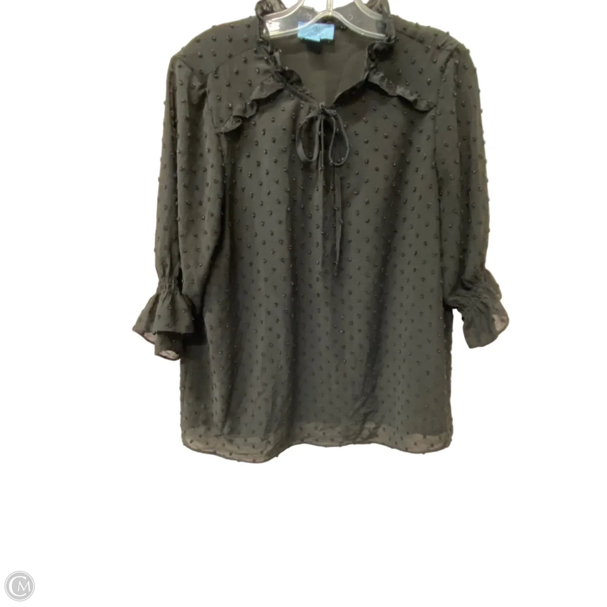 Top Short Sleeve By Cece In Black, Size: L