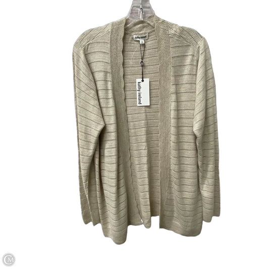 Sweater Cardigan By Kathy Ireland In Tan, Size: 1x