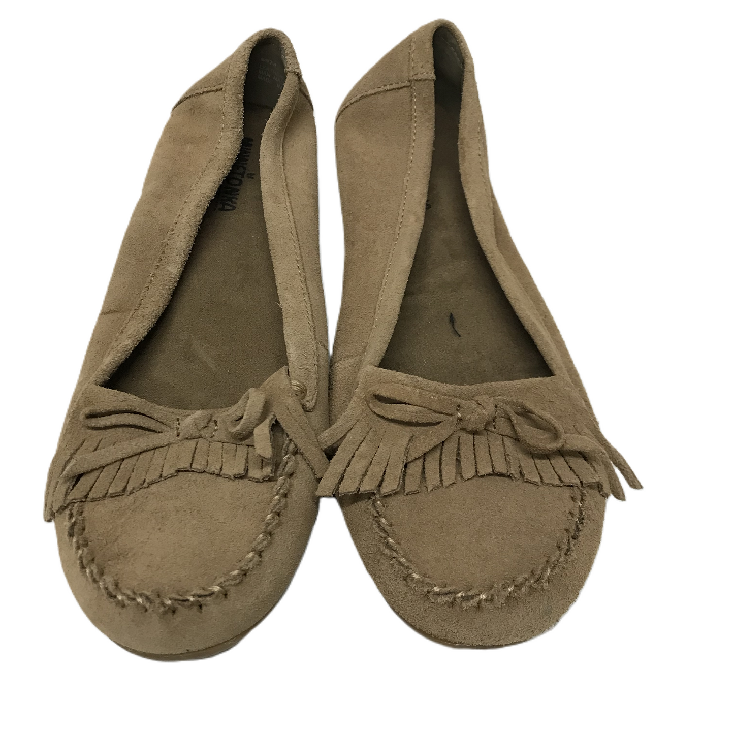 Tan Shoes Flats By Minnetonka, Size: 8.5