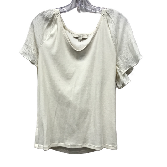 Ivory Top Short Sleeve By Loft, Size: L