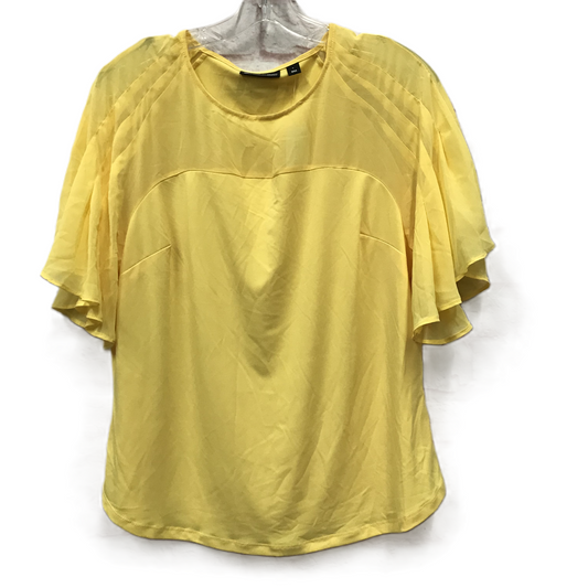 Yellow Top Short Sleeve By New York And Co, Size: L