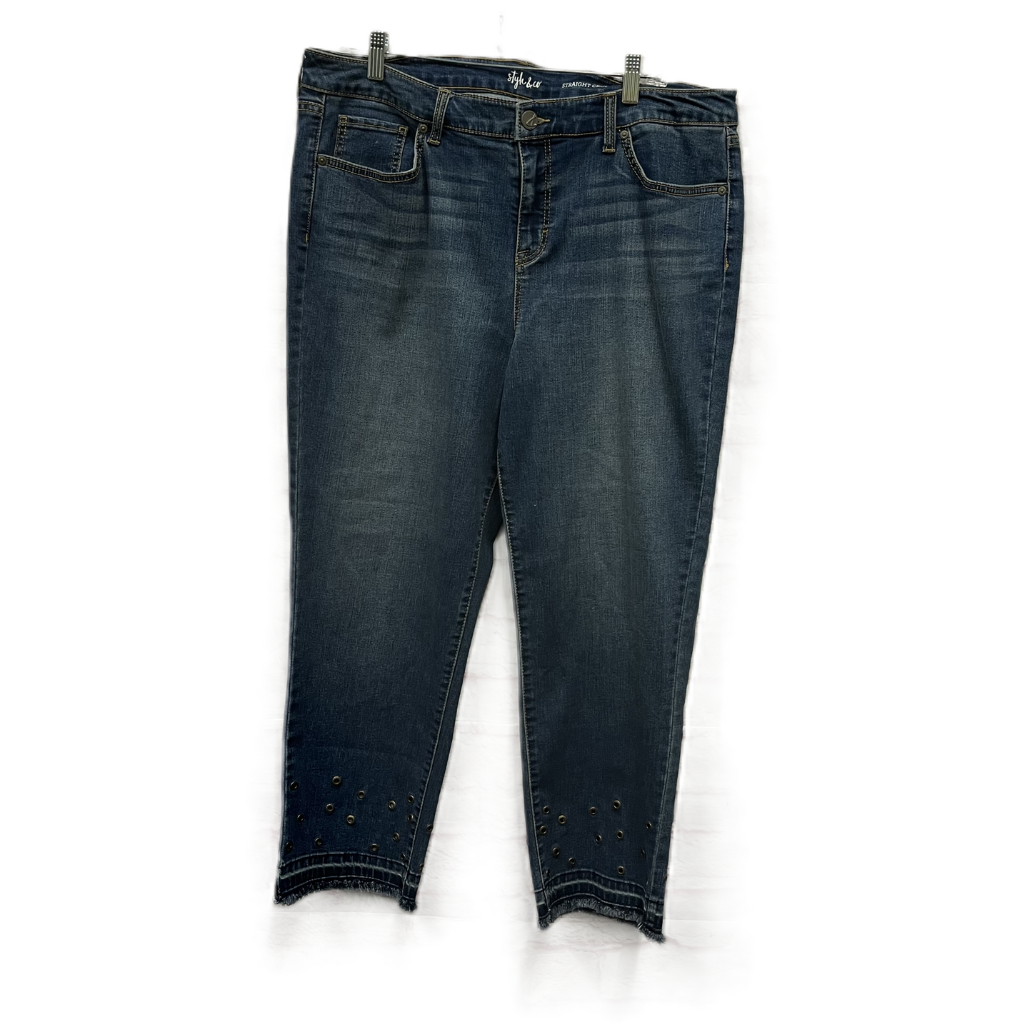 Jeans Straight By Style And Company In Blue Denim, Size: 16