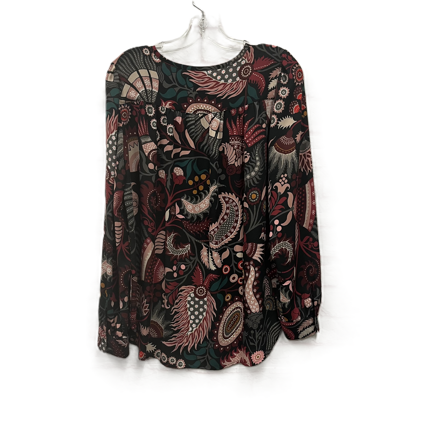 Top Long Sleeve By Loft In Black & Pink, Size: M