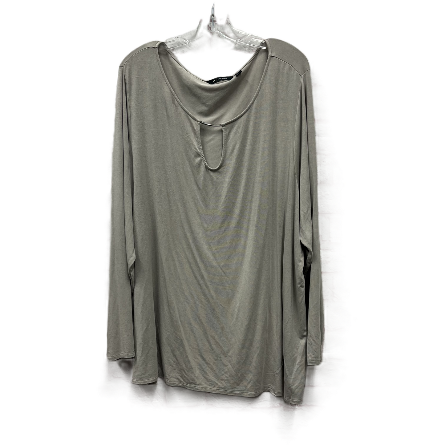 Top Long Sleeve By H For Halston In Taupe, Size: 3x