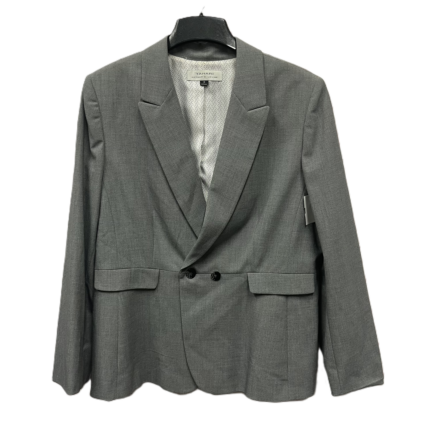 Blazer By Tahari By Arthur Levine In Grey, Size: 1x