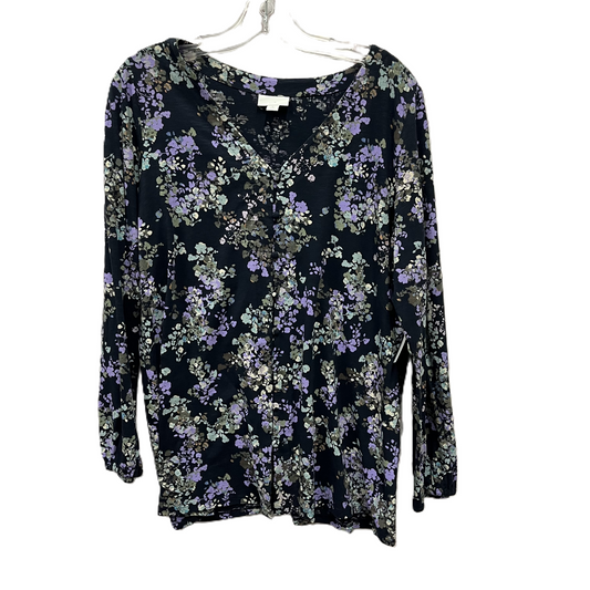 Top Long Sleeve By J. Jill In Blue & Purple, Size: M