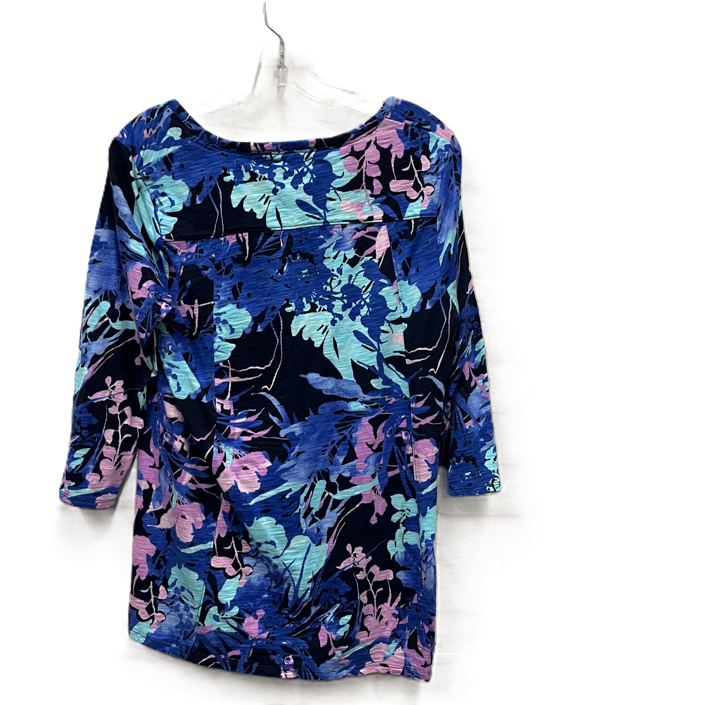 Top Long Sleeve By Chicos In Blue & Pink, Size: M