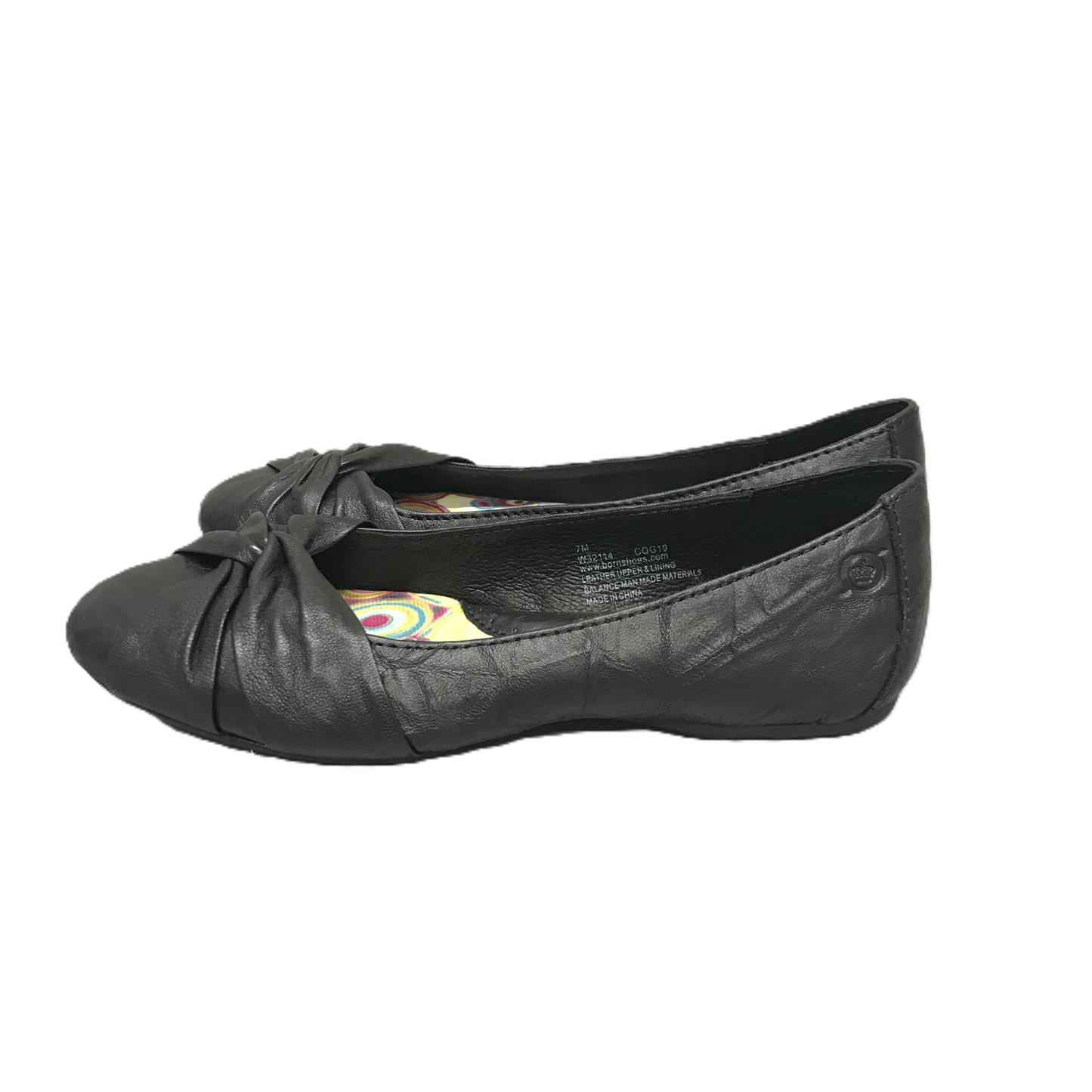 Black Shoes Flats By Born, Size: 7