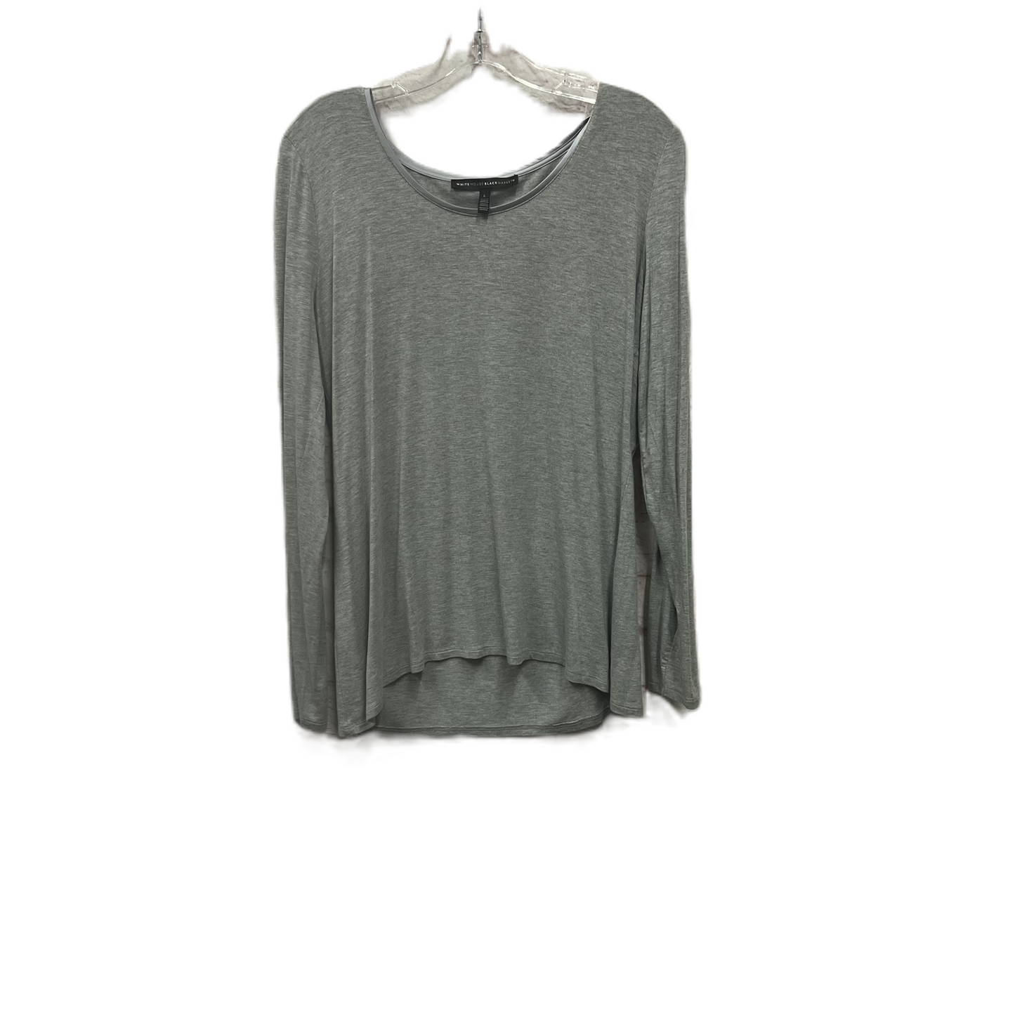 Top Long Sleeve By White House Black Market In Grey, Size: L