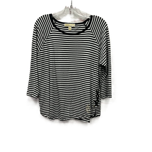 Top Long Sleeve By Michael By Michael Kors In Black & White, Size: L