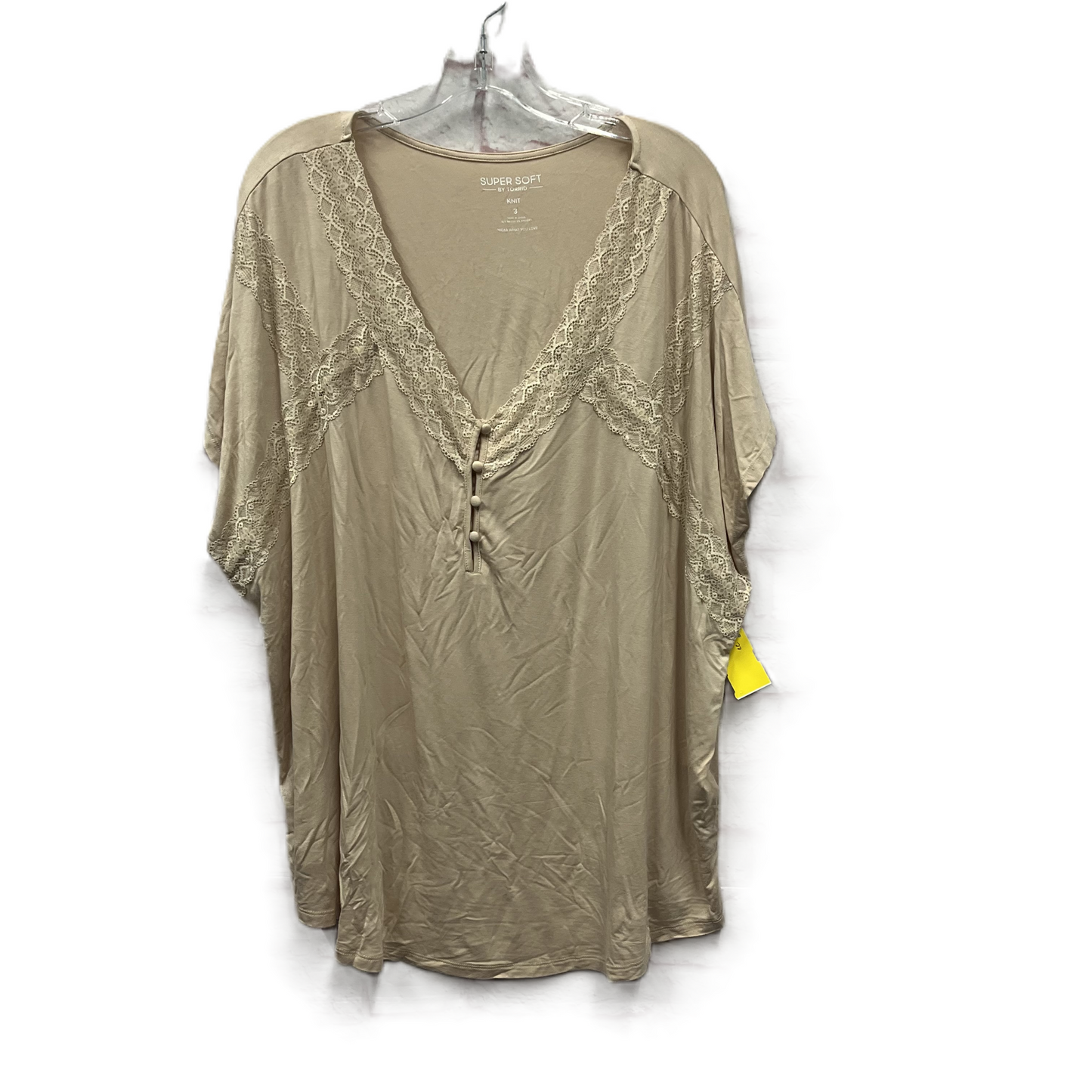 Top Short Sleeve By Torrid In Beige, Size: 3x