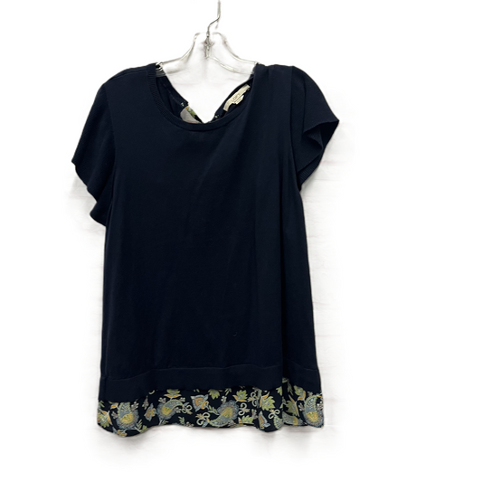 Top Short Sleeve By Loft In Navy, Size: Xl