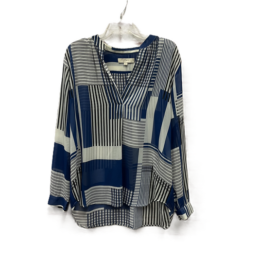 Top Long Sleeve By Loft In Blue, Size: 1x