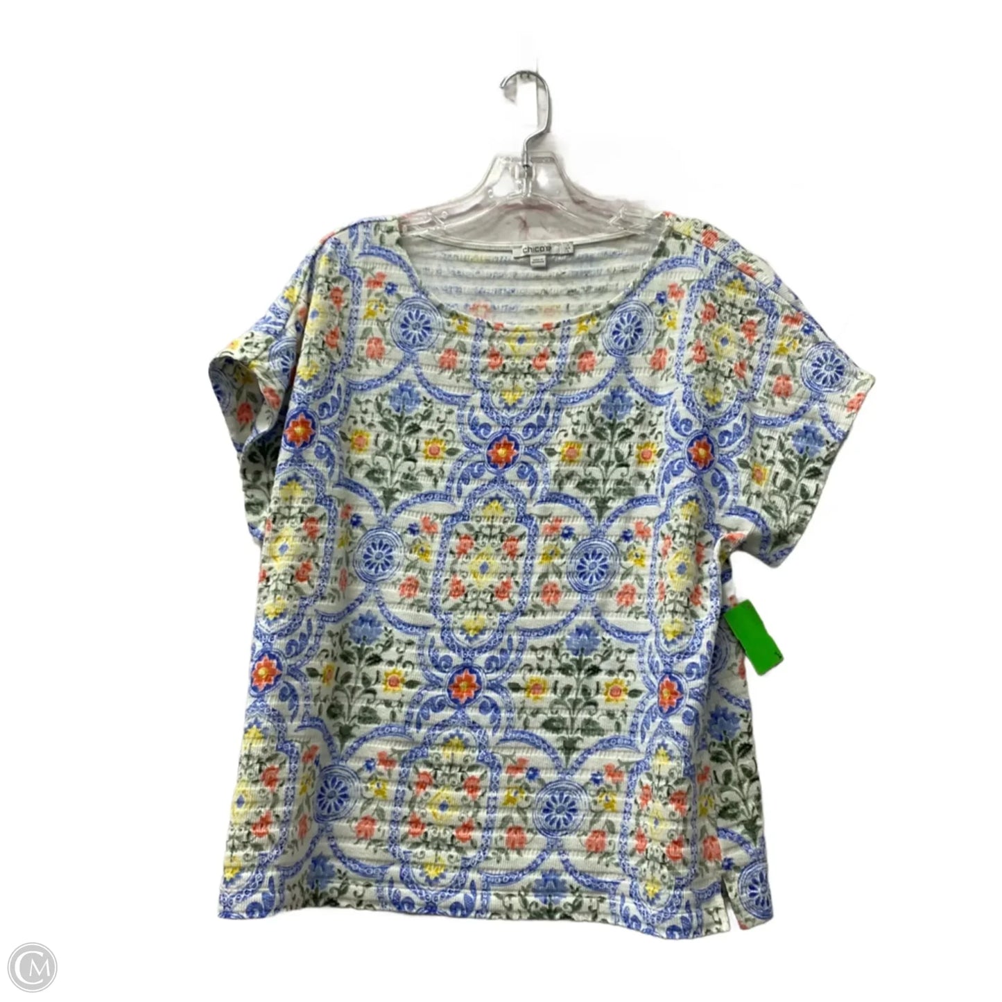 Top Short Sleeve By Chicos In Blue, Size: L