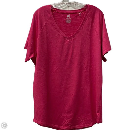 Athletic Top Short Sleeve By Cme In Pink, Size: 2x