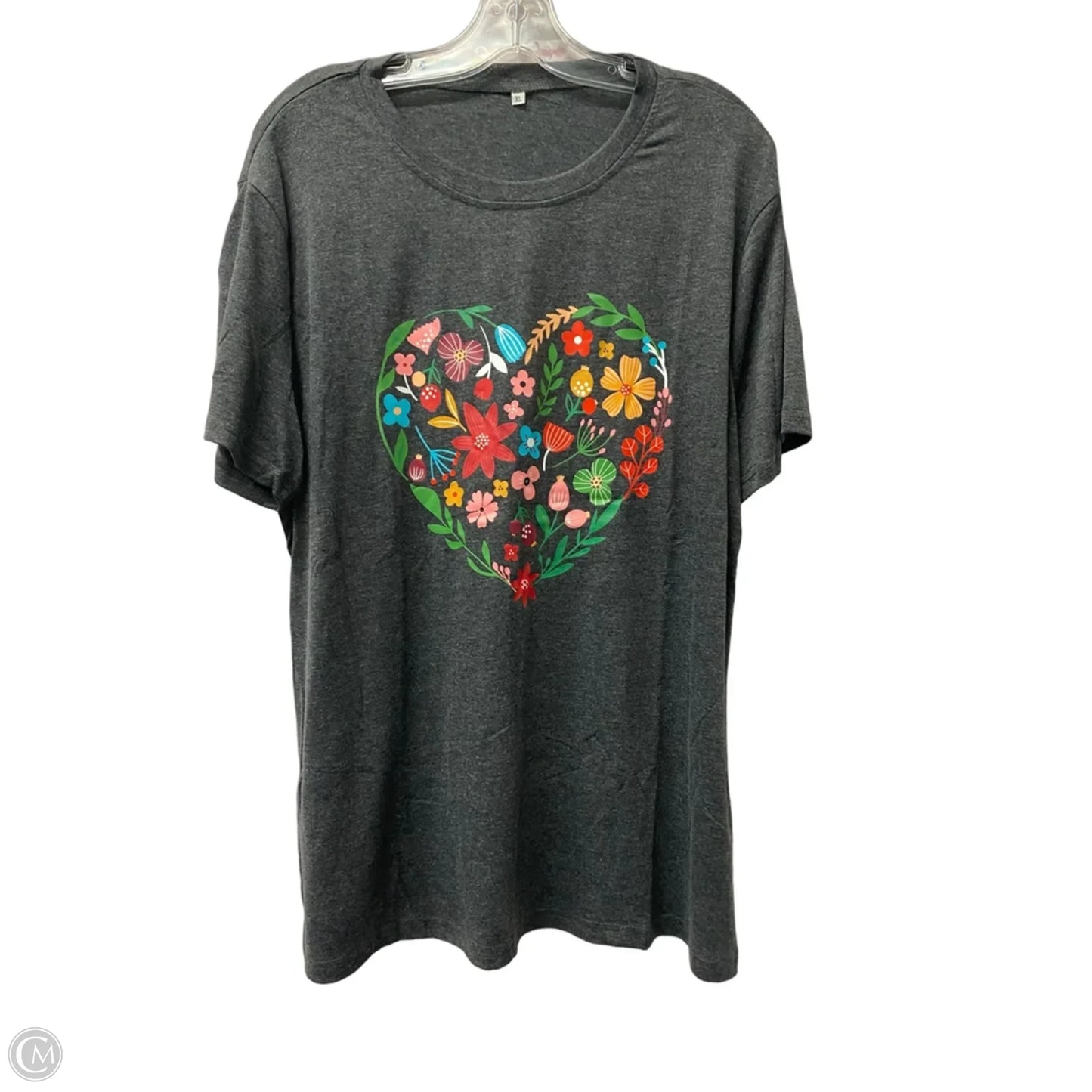 Top Short Sleeve  In Grey, Size: Xl