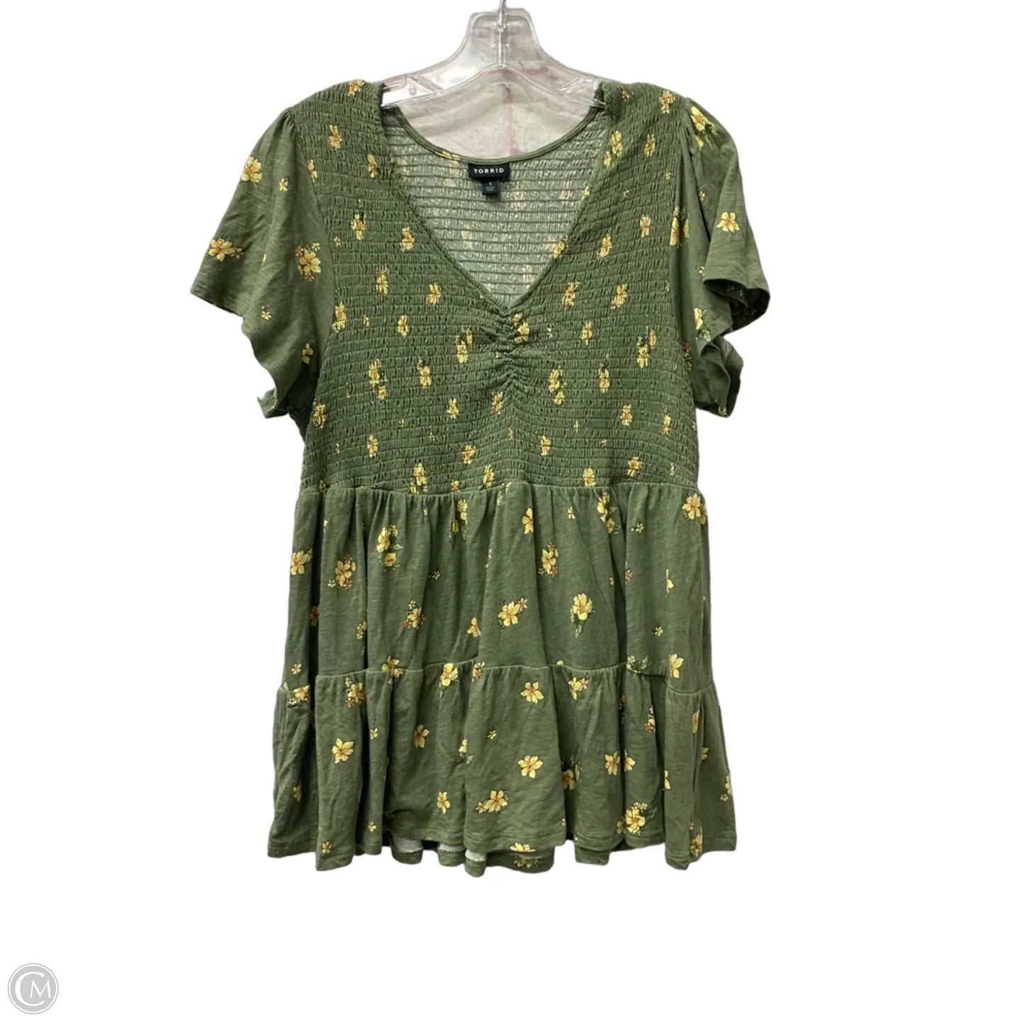 Top Short Sleeve By Torrid In Green, Size: 1x