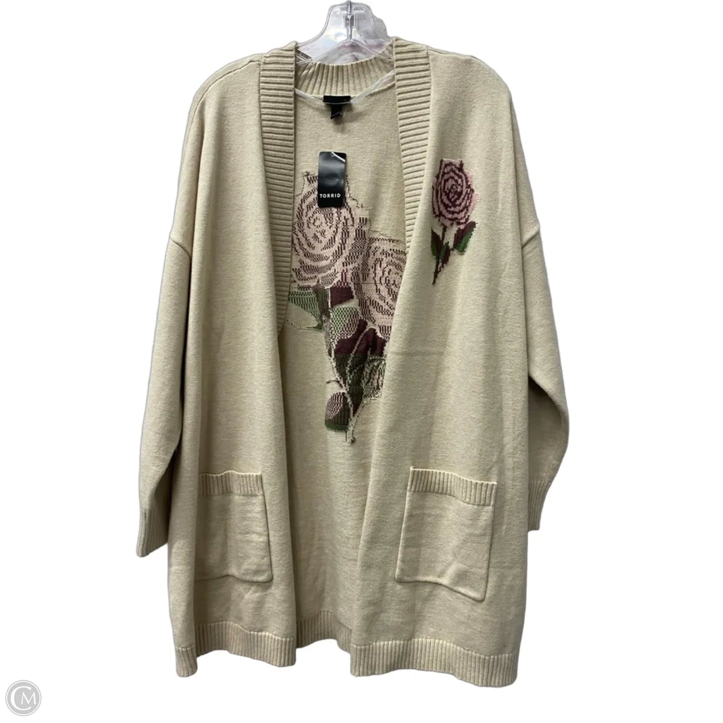 Sweater Cardigan By Torrid In Tan, Size: 2x