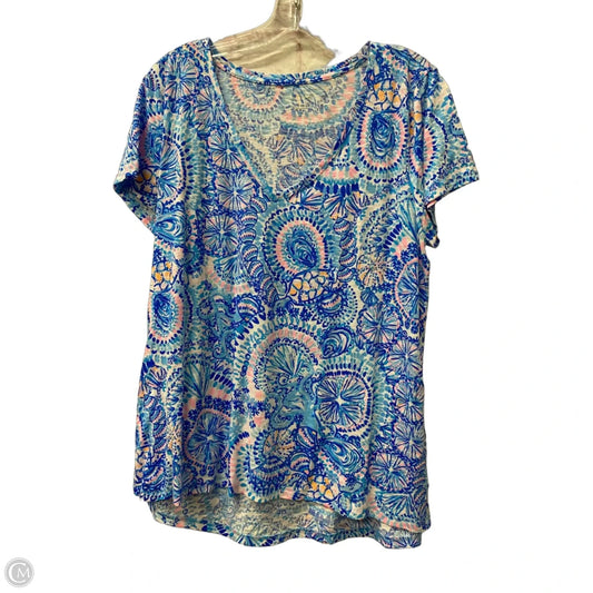 Top Short Sleeve By Lilly Pulitzer In Blue, Size: Xl