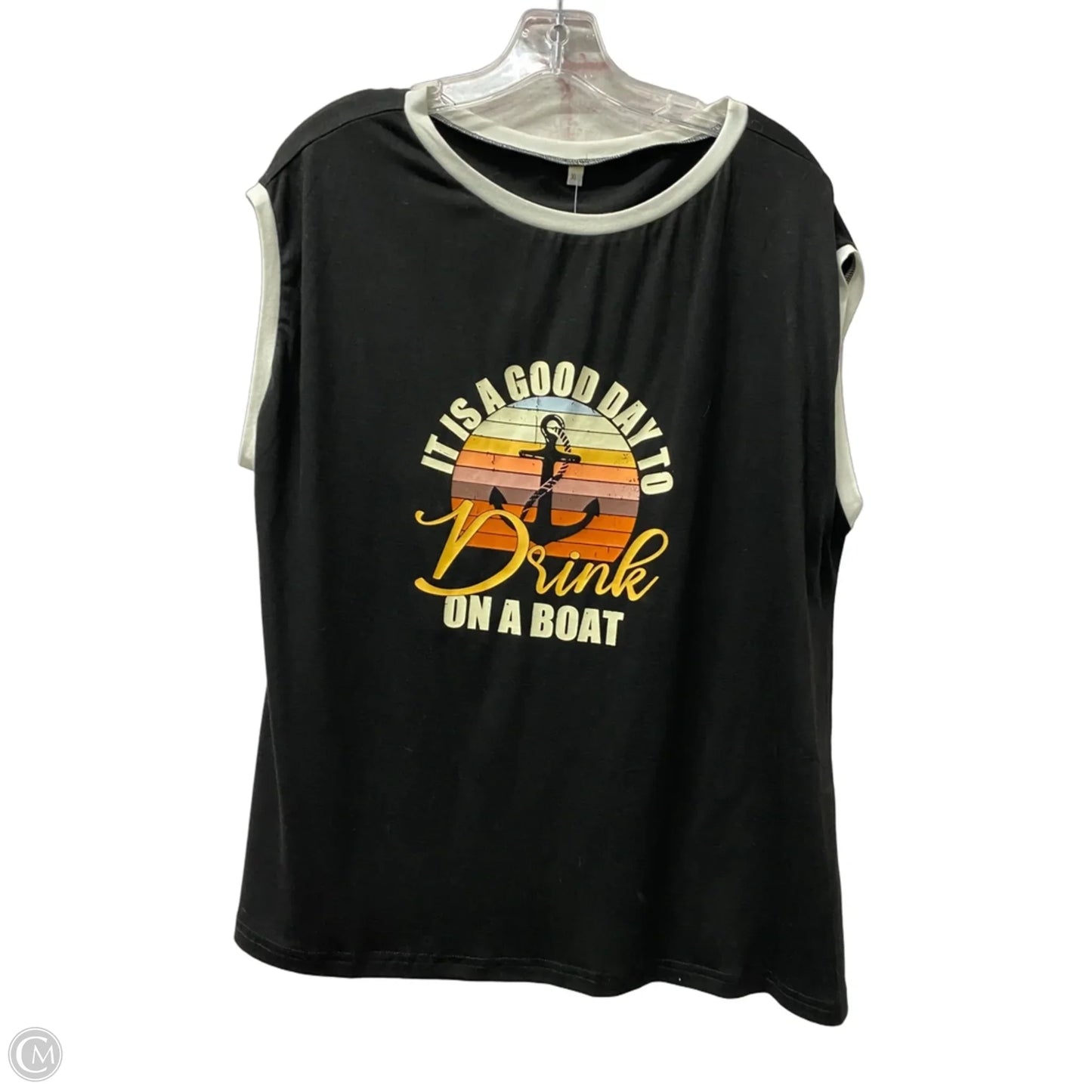 Top Sleeveless  In Black, Size: Xl