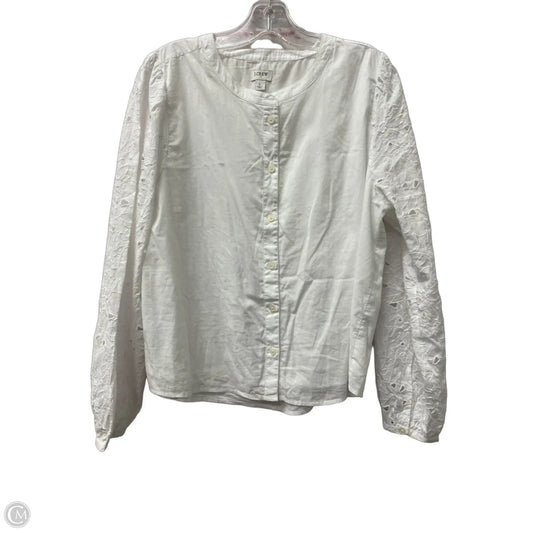Top Long Sleeve By J. Crew In White, Size: L