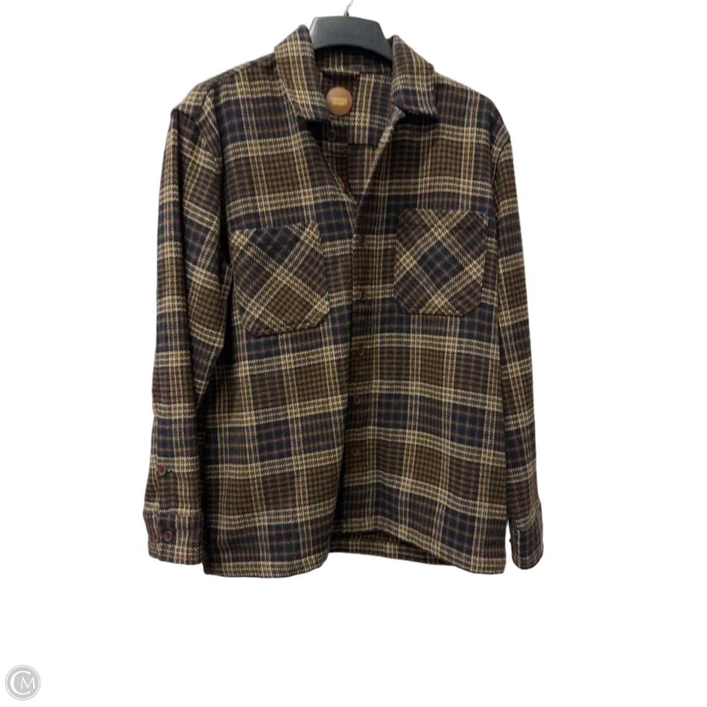 Jacket Shirt By Cme In Brown, Size: L