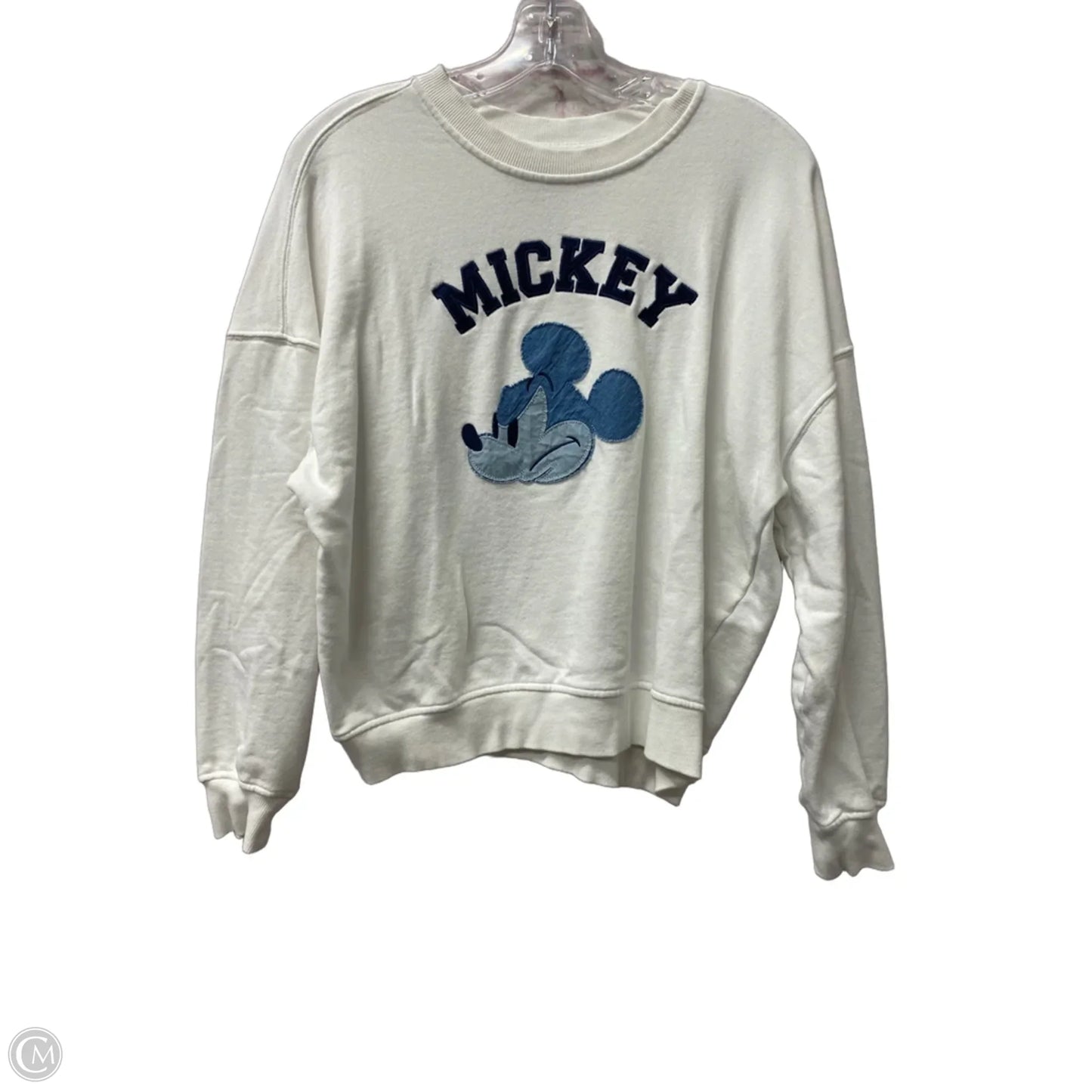 Sweatshirt Crewneck By Disney In White, Size: S