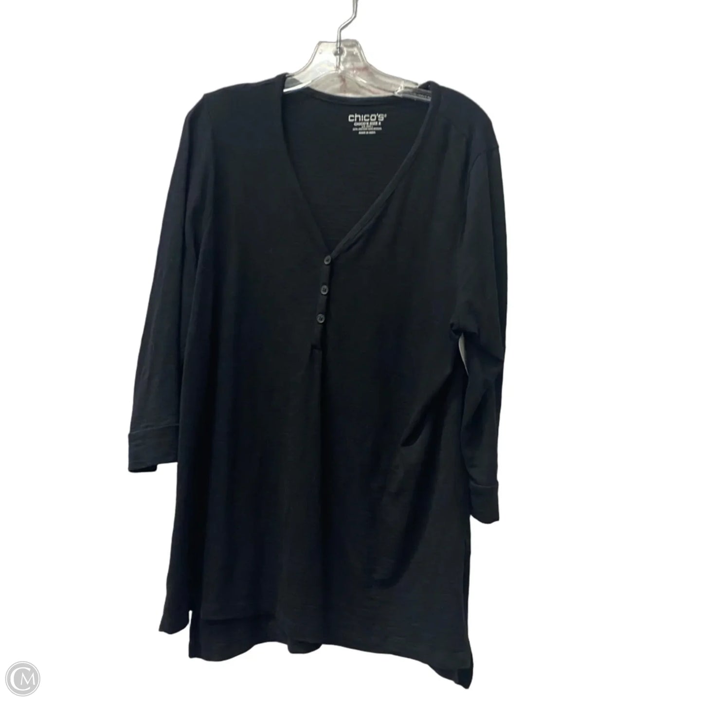 Top Long Sleeve By Chicos In Black, Size: L