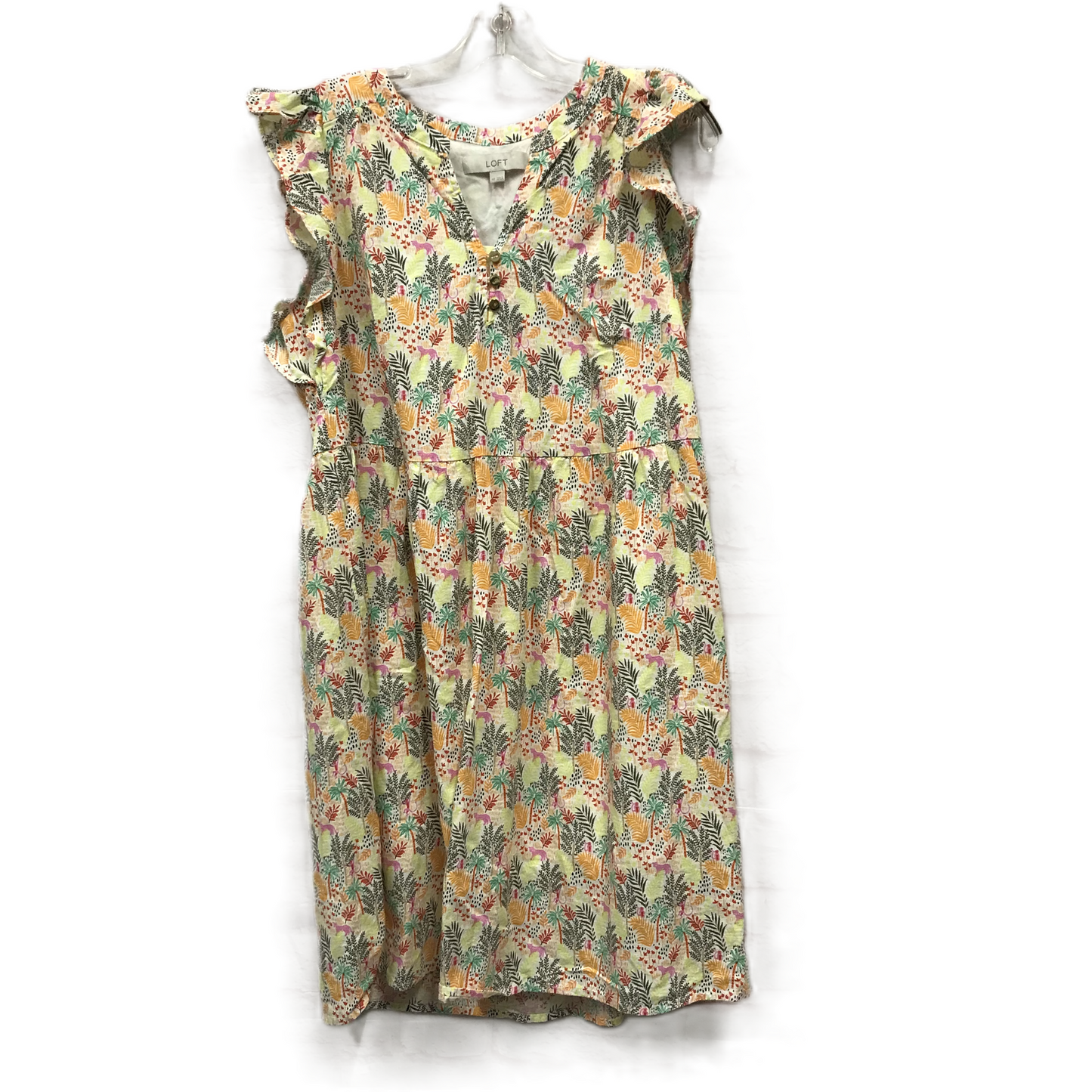 Yellow Dress Casual Short By Loft, Size: M