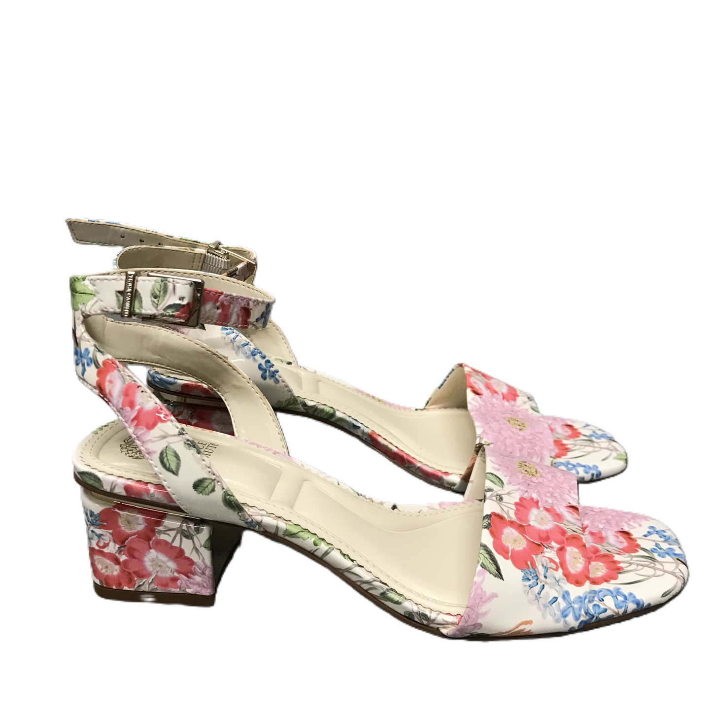 Floral Print Shoes Heels Block By Vince Camuto, Size: 8.5