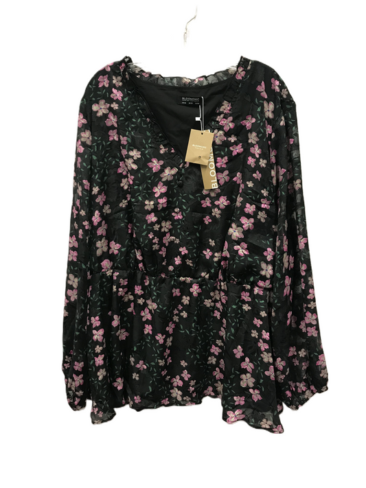 Black Top Long Sleeve By Bloomchic, Size: 4x