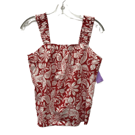 Red Top Sleeveless By Loft, Size: Petite   Xs