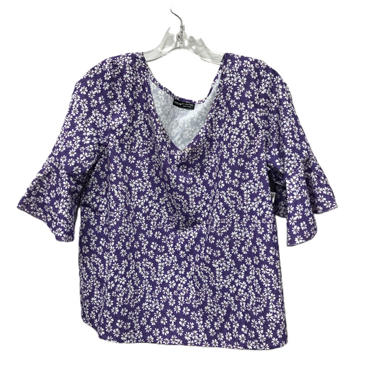 Purple Top Short Sleeve By Shein, Size: L