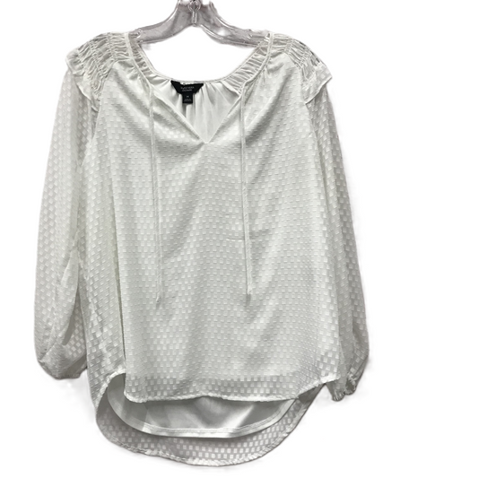 White Top Long Sleeve By Simply Vera, Size: M