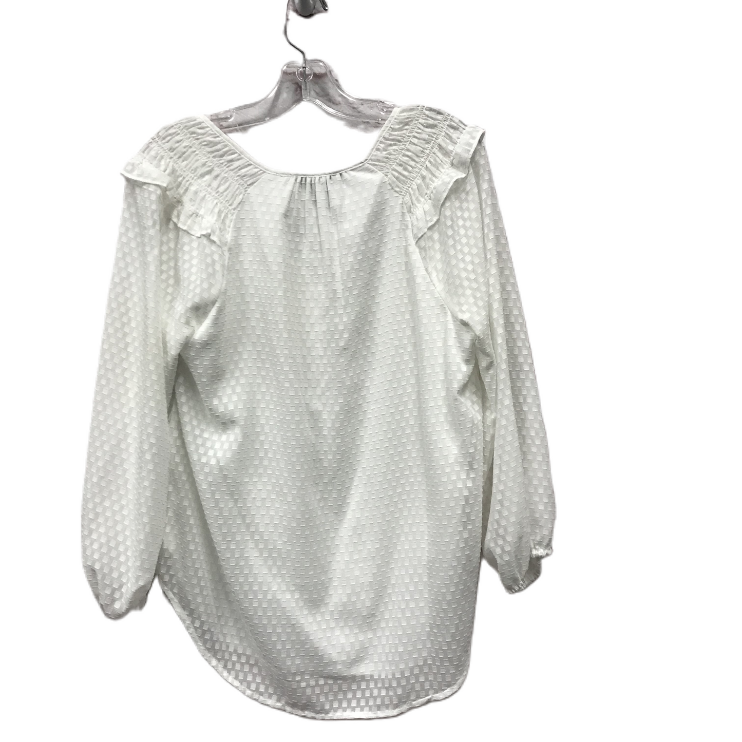 White Top Long Sleeve By Simply Vera, Size: M