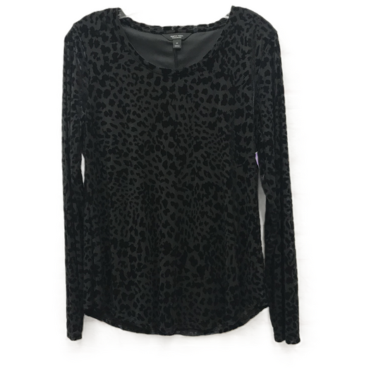 Black Top Long Sleeve By Simply Vera, Size: M